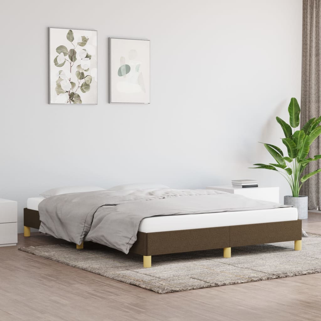 sengeramme uden madras 140x200 cm stof mørkebrun