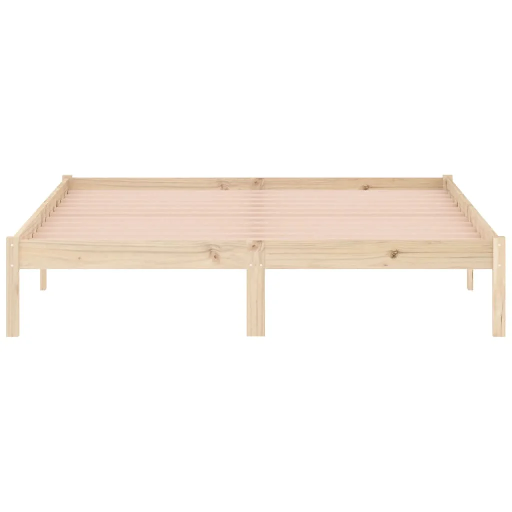 sengeramme uden madras 152x203 cm massivt fyrretræ - Image 5