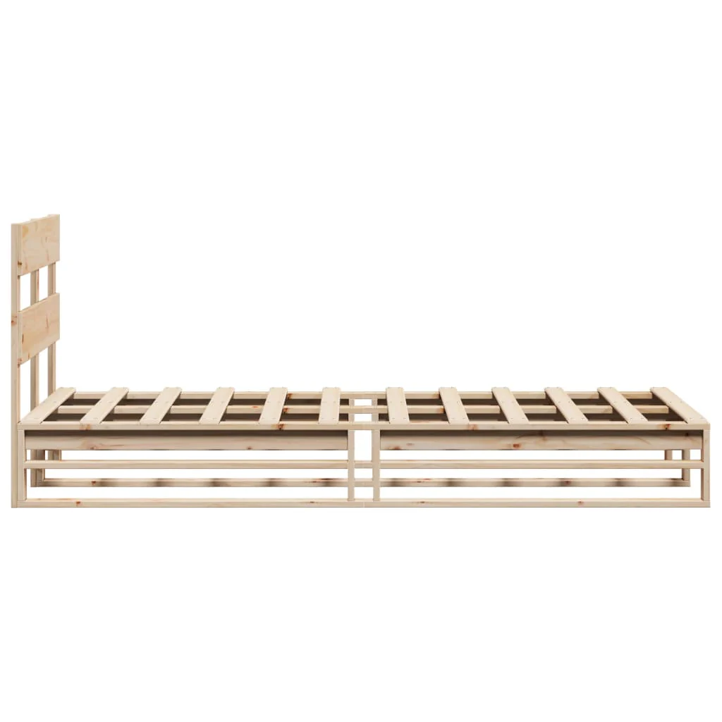 sengeramme uden madras 75x190 cm massivt fyrretræ - Image 7