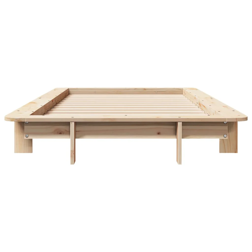 sengeramme uden madras 75x190 cm massivt fyrretræ - Image 4