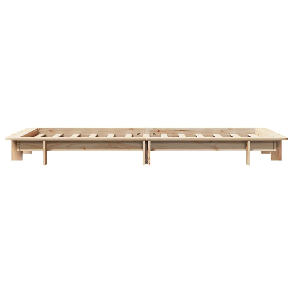sengeramme uden madras 75x190 cm massivt fyrretræ - Image 5