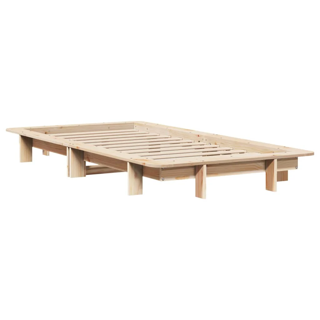sengeramme uden madras 75x190 cm massivt fyrretræ - Image 6