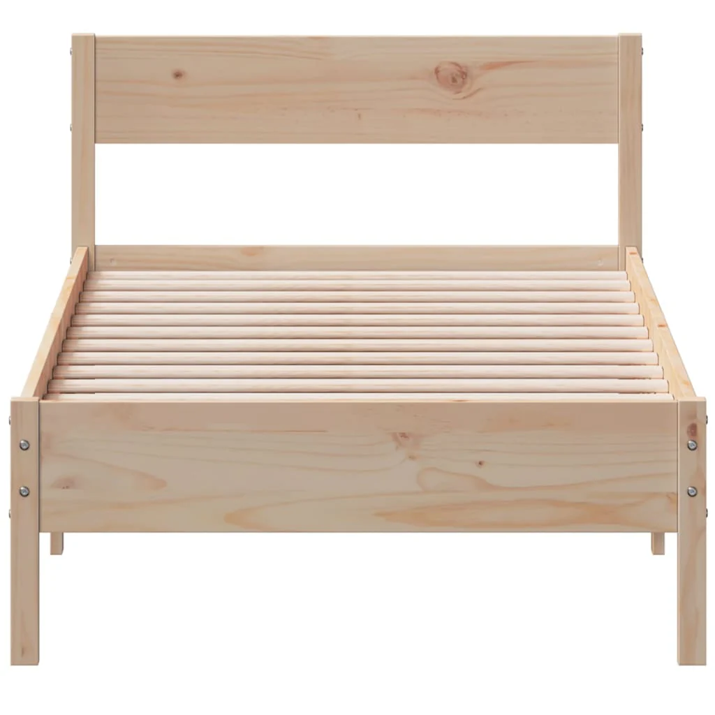 sengeramme uden madras 75x190 cm massivt fyrretræ - Image 4