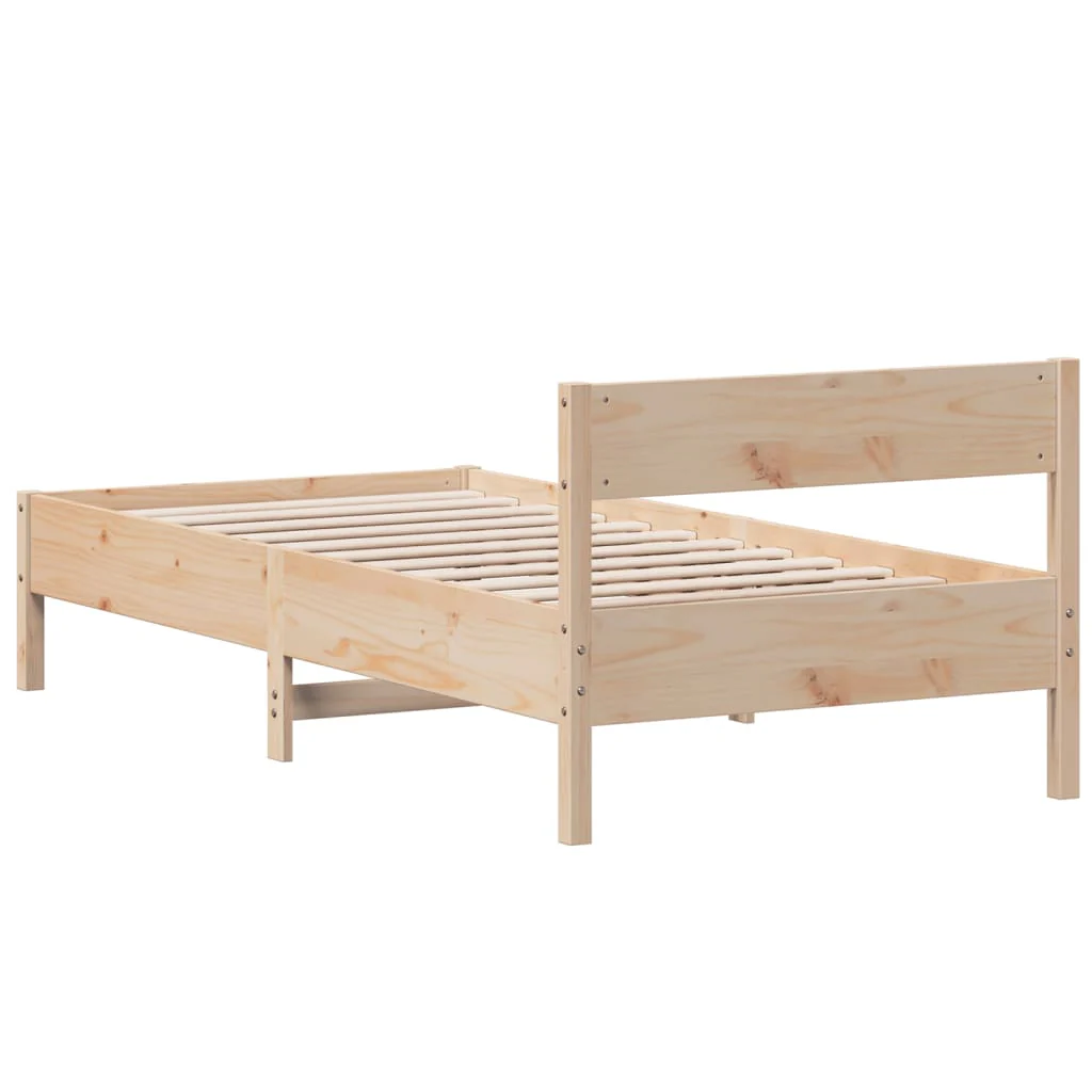 sengeramme uden madras 75x190 cm massivt fyrretræ - Image 6
