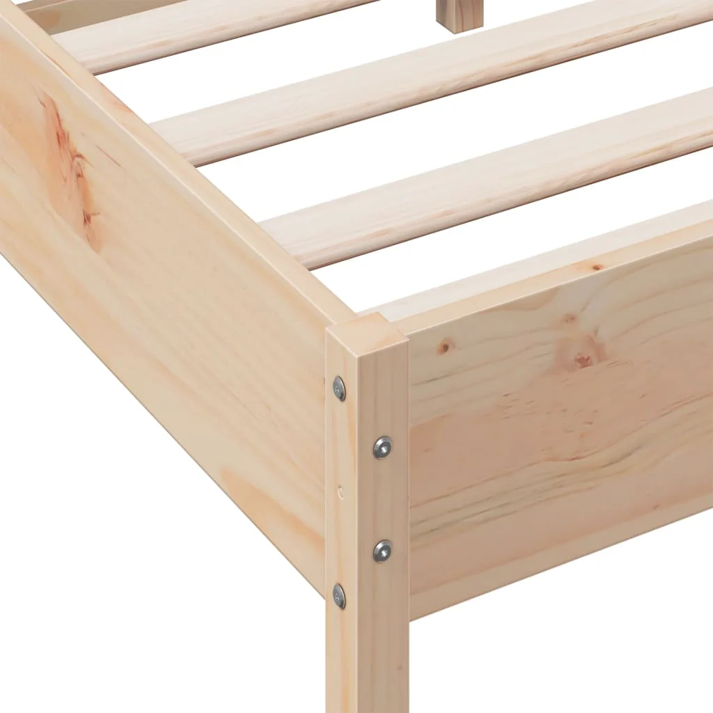 sengeramme uden madras 75x190 cm massivt fyrretræ - Image 7