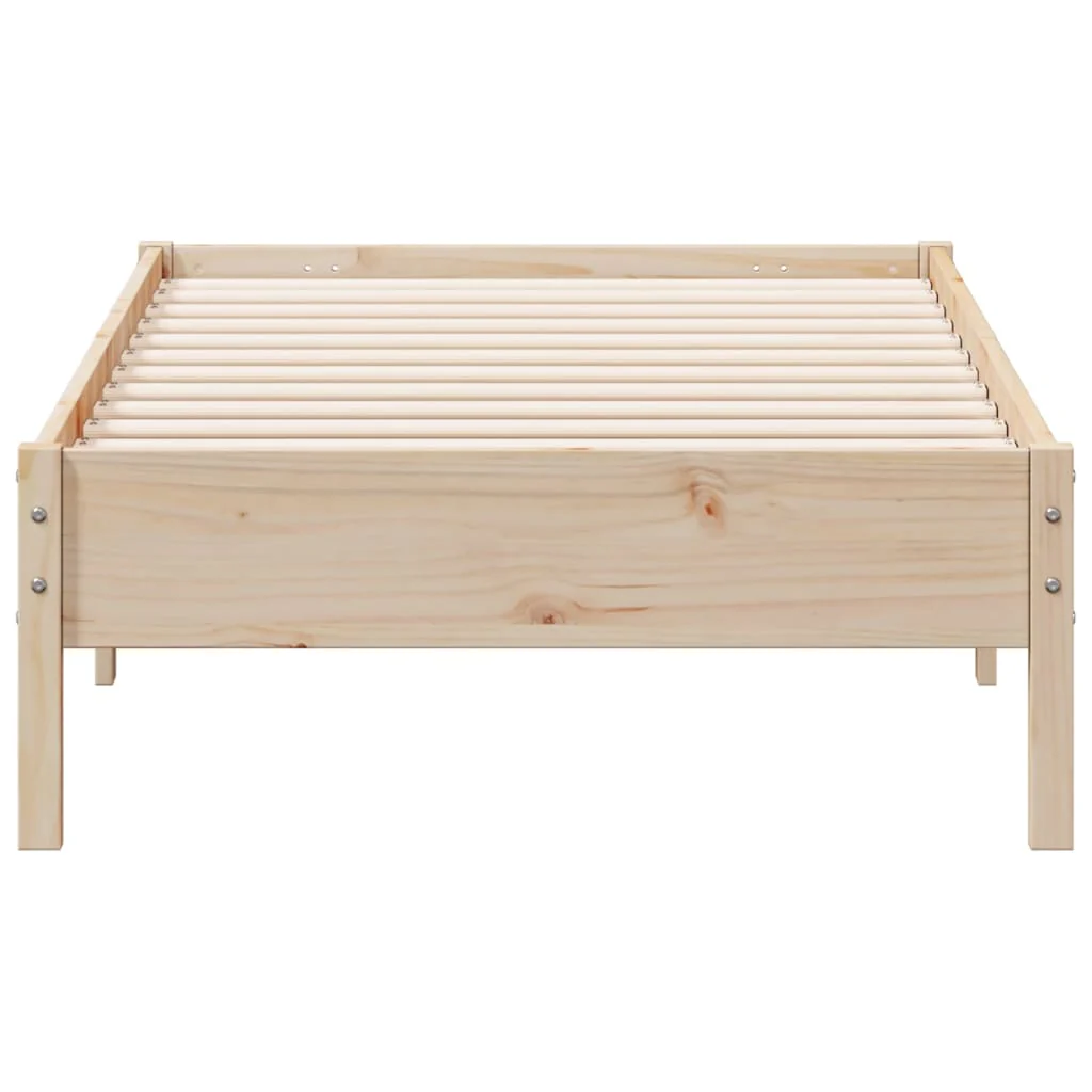 sengeramme uden madras 75x190 cm massivt fyrretræ - Image 4