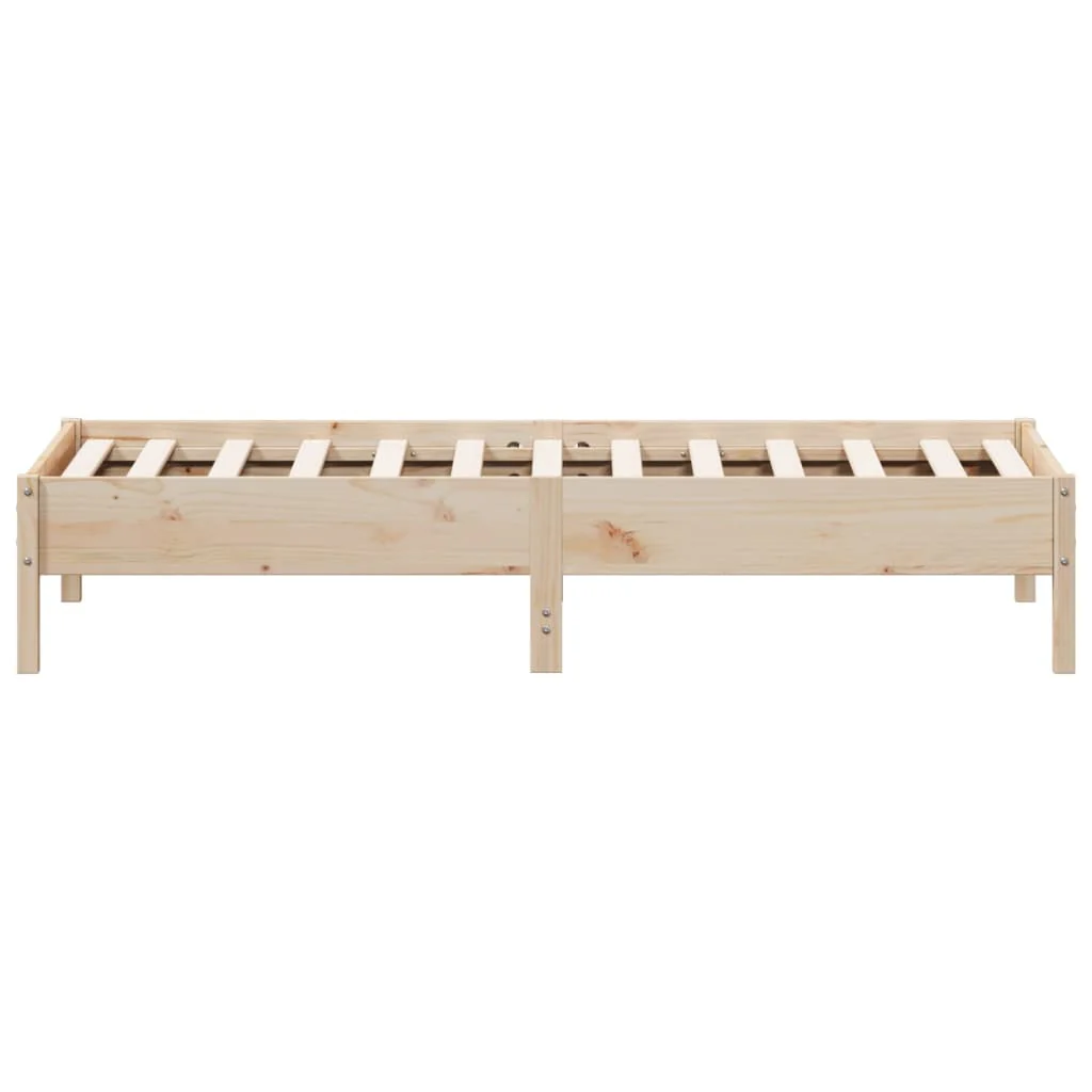 sengeramme uden madras 75x190 cm massivt fyrretræ - Image 5