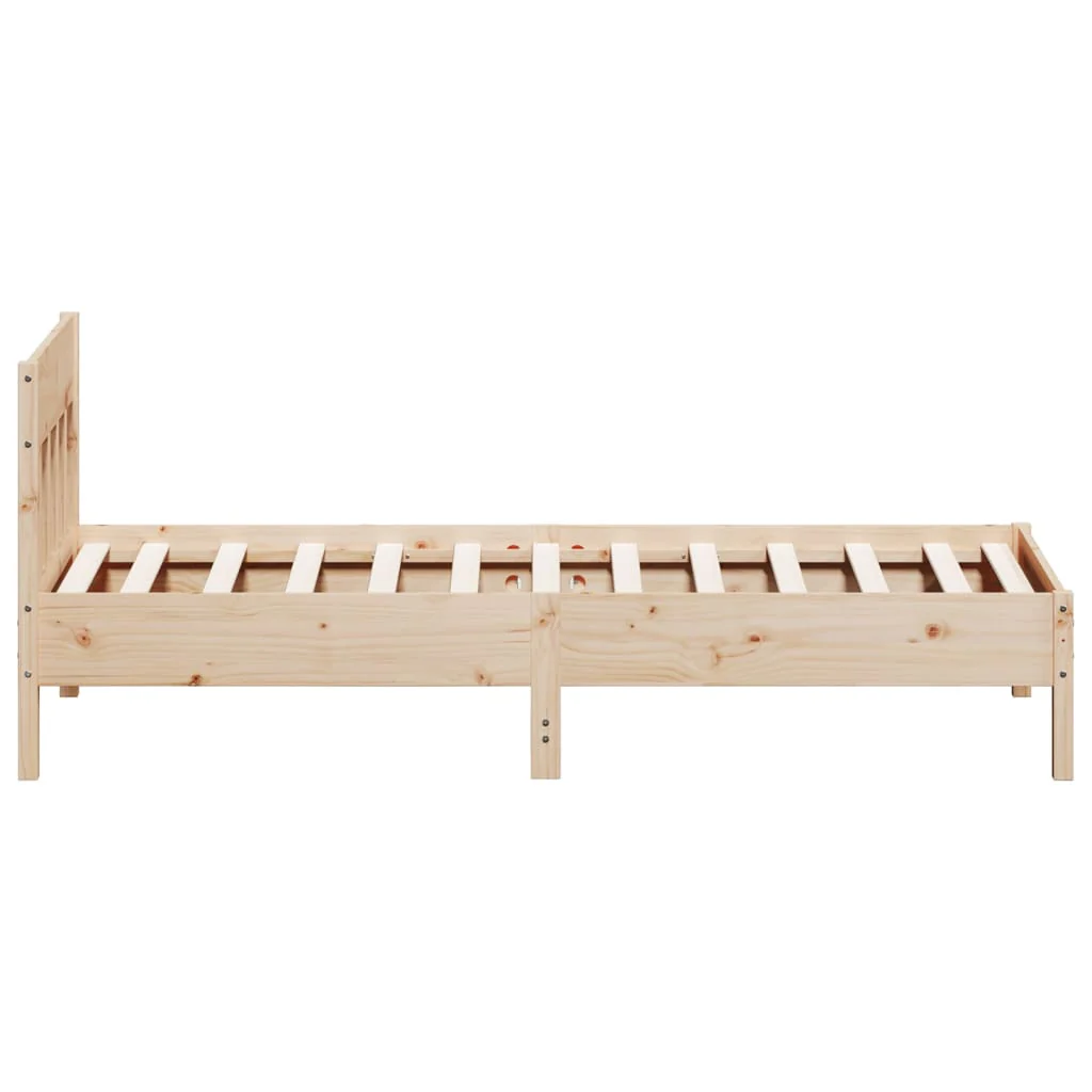 sengeramme uden madras 75x190 cm massivt fyrretræ - Image 5