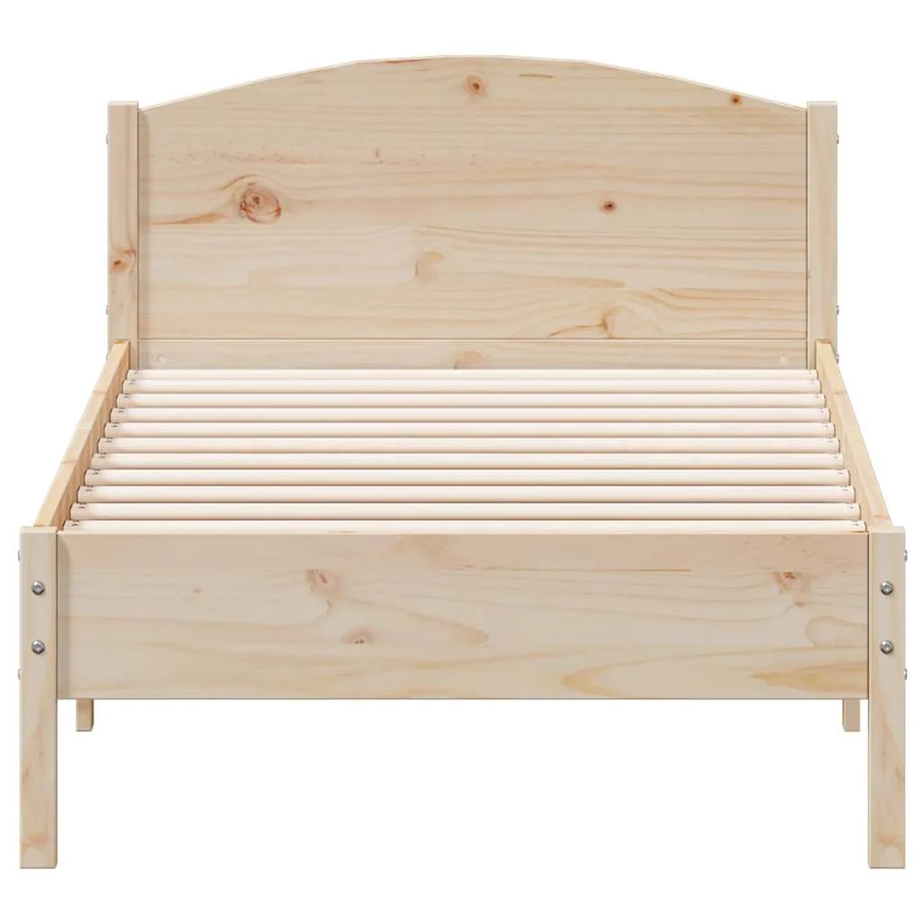 sengeramme uden madras 75x190 cm massivt fyrretræ - Image 4