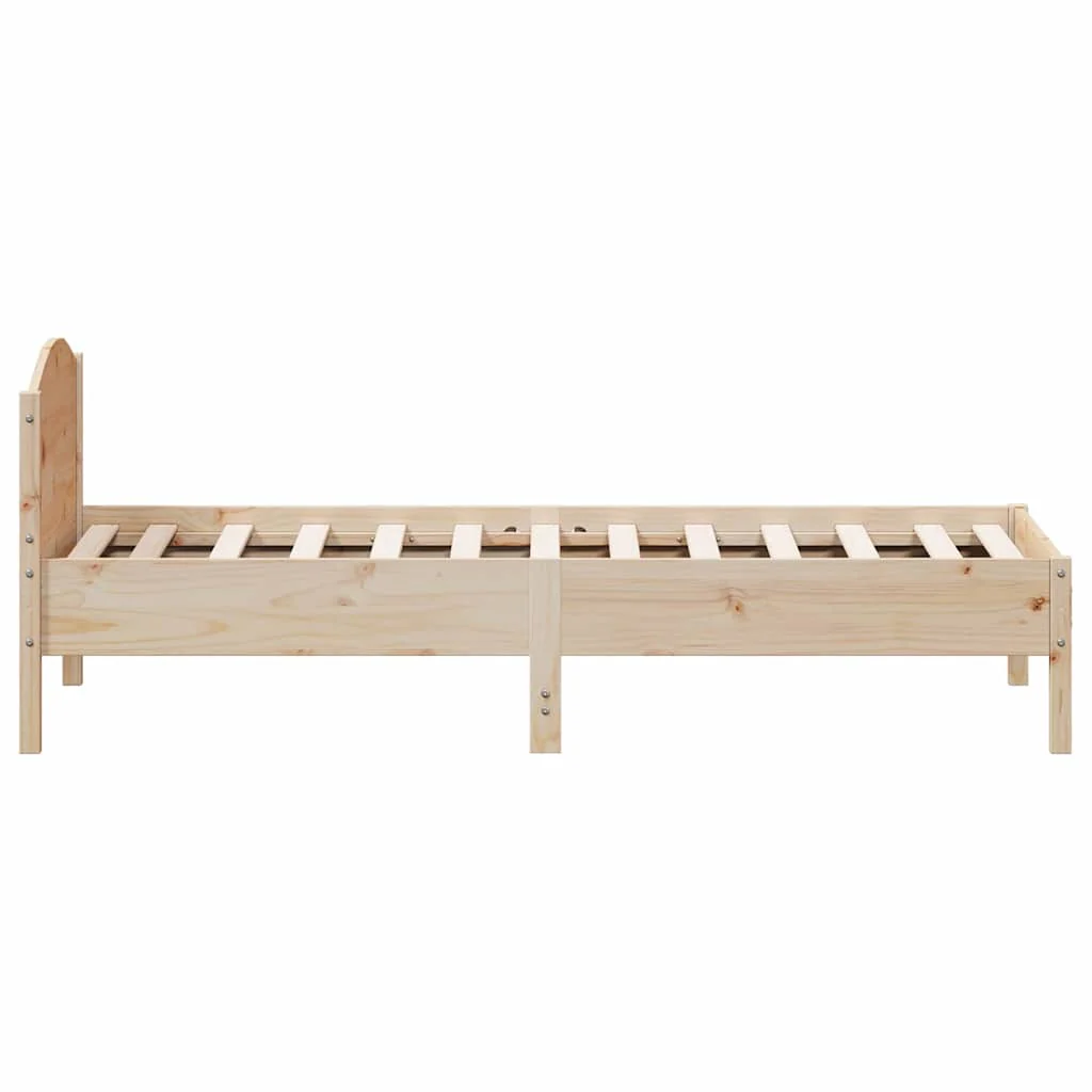 sengeramme uden madras 75x190 cm massivt fyrretræ - Image 5