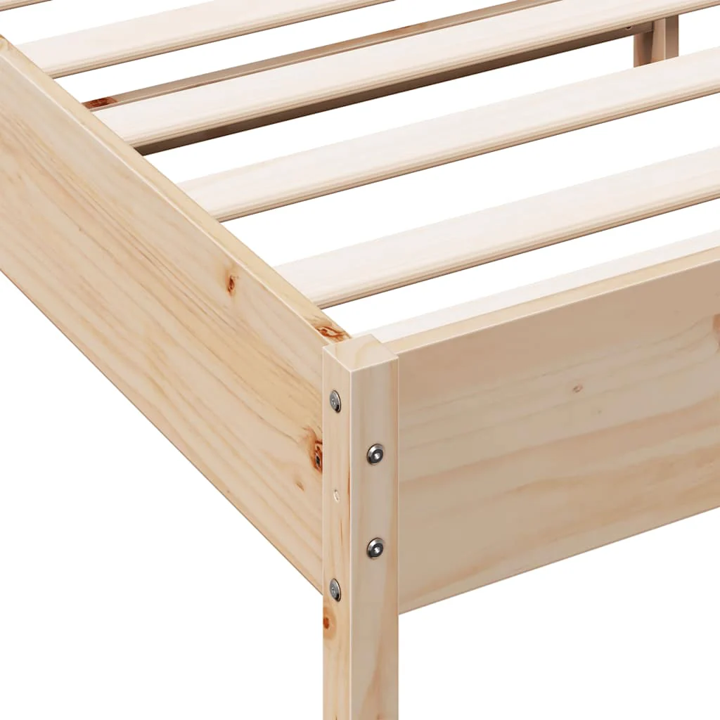 sengeramme uden madras 75x190 cm massivt fyrretræ - Image 7