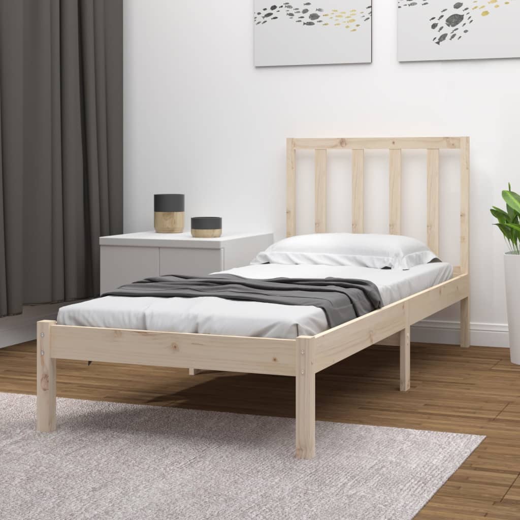 sengeramme uden madras 75x190 cm massivt fyrretræ