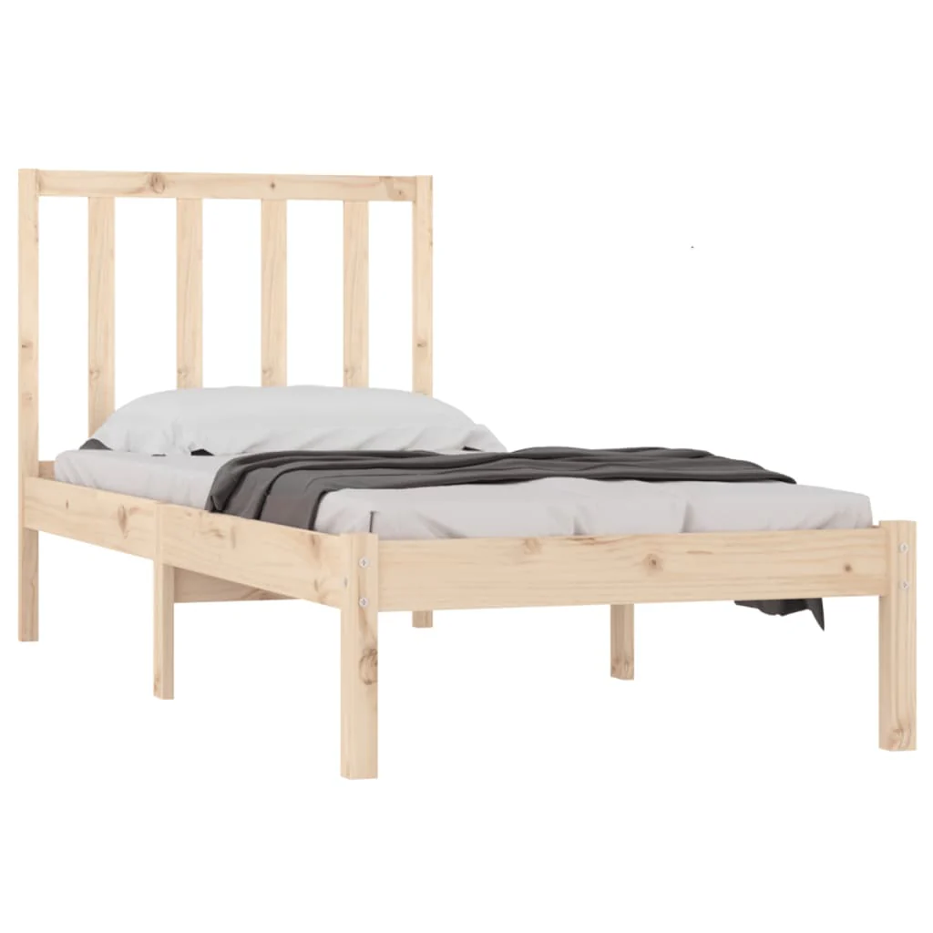 sengeramme uden madras 75x190 cm massivt fyrretræ - Image 3