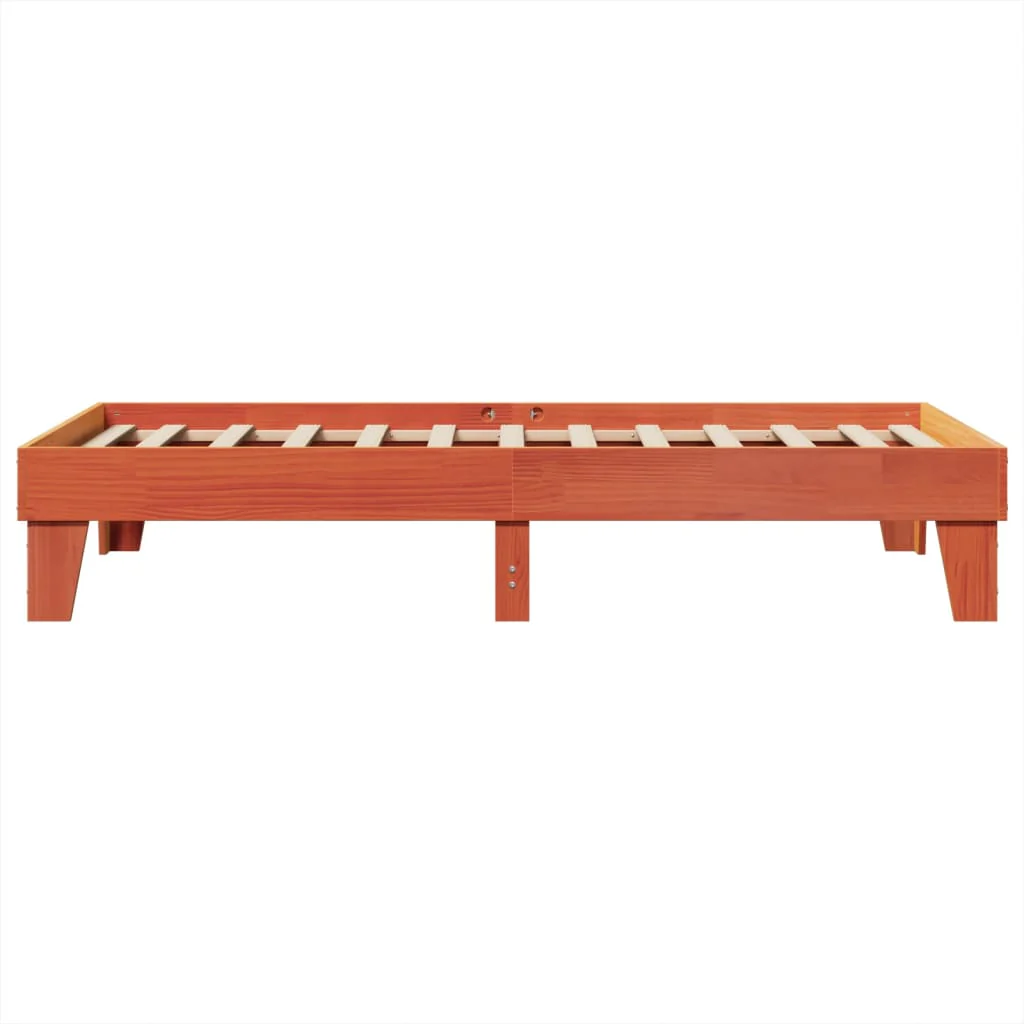 sengeramme uden madras 75x190 cm massivt fyrretræ gyldenbrun - Image 5