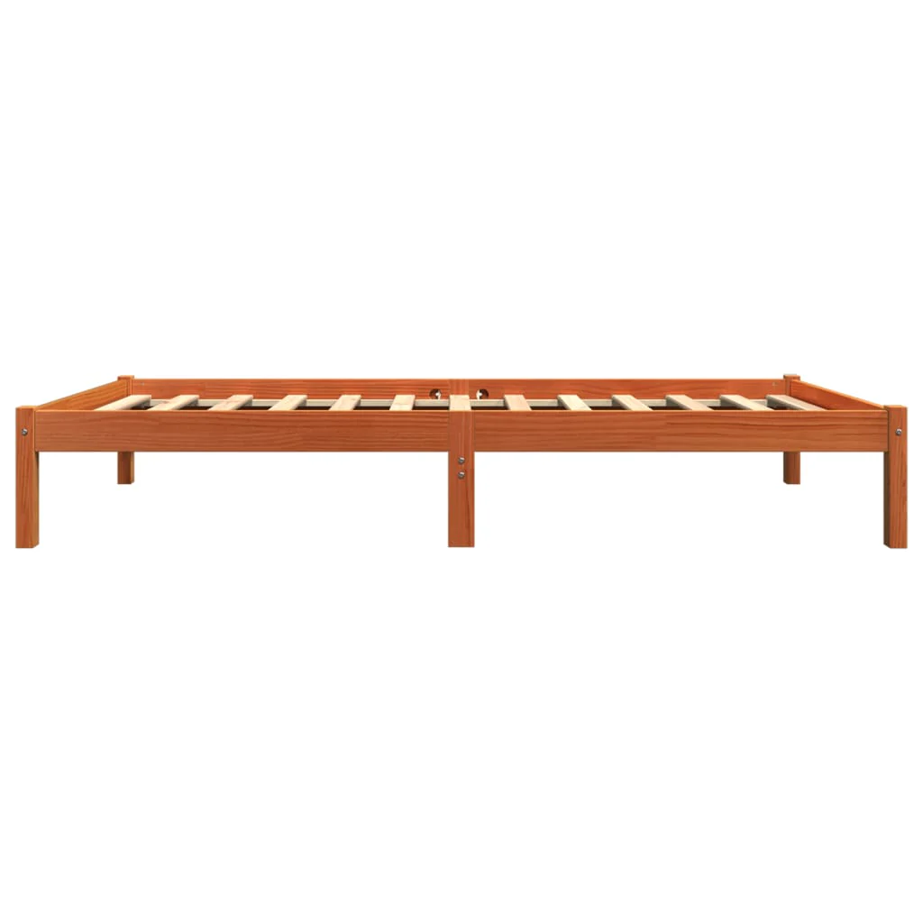 sengeramme uden madras 75x190 cm massivt fyrretræ gyldenbrun - Image 5