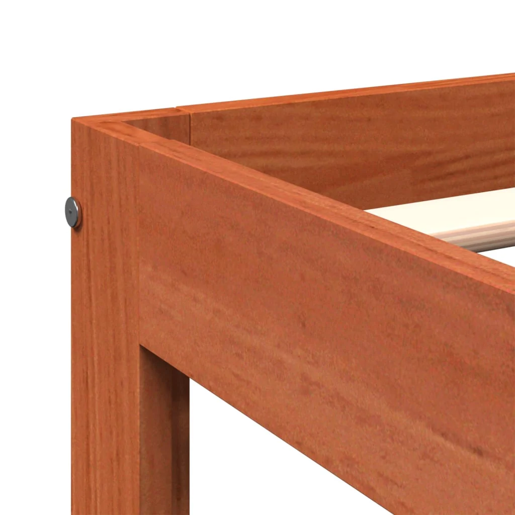 sengeramme uden madras 75x190 cm massivt fyrretræ gyldenbrun - Image 7