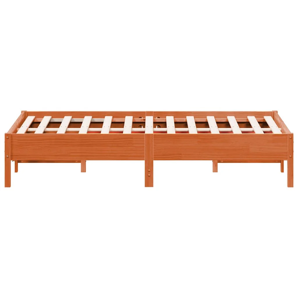 sengeramme uden madras 75x190 cm massivt fyrretræ gyldenbrun - Image 5