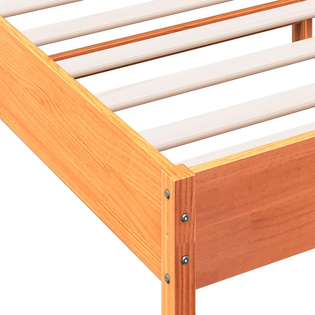 sengeramme uden madras 75x190 cm massivt fyrretræ gyldenbrun - Image 7