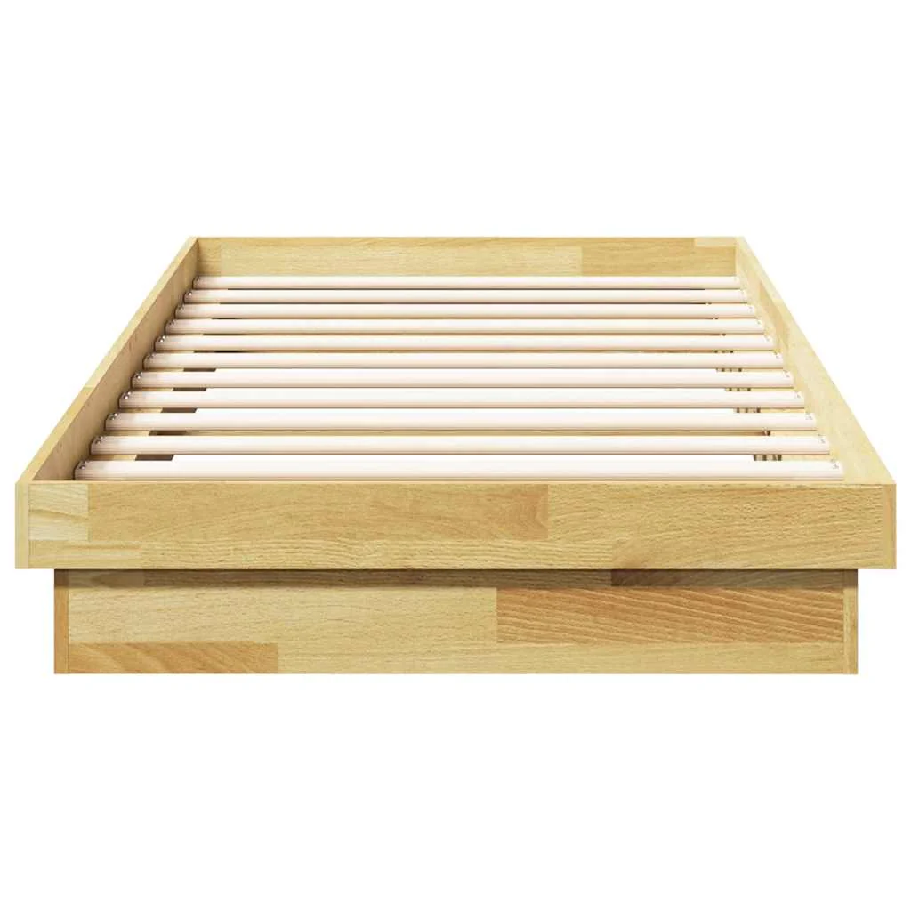 Sengeramme uden madras 75x190 cm Massivt træ Eg - Image 5