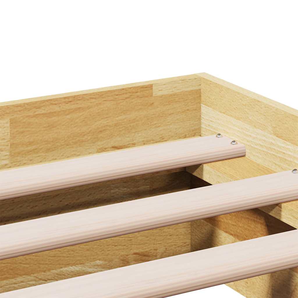Sengeramme uden madras 75x190 cm Massivt træ Eg - Image 8