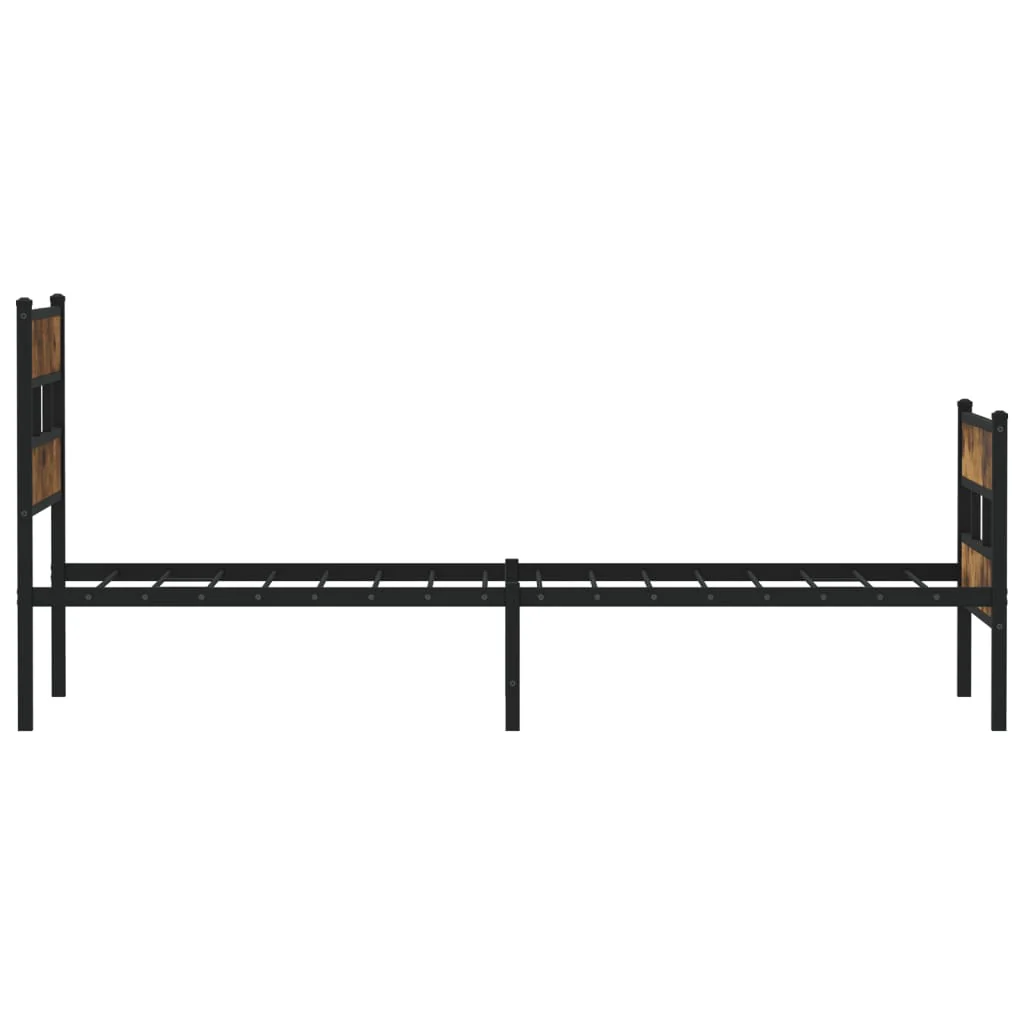 sengeramme uden madras 75x190 cm metal røget egetræsfarve - Image 5