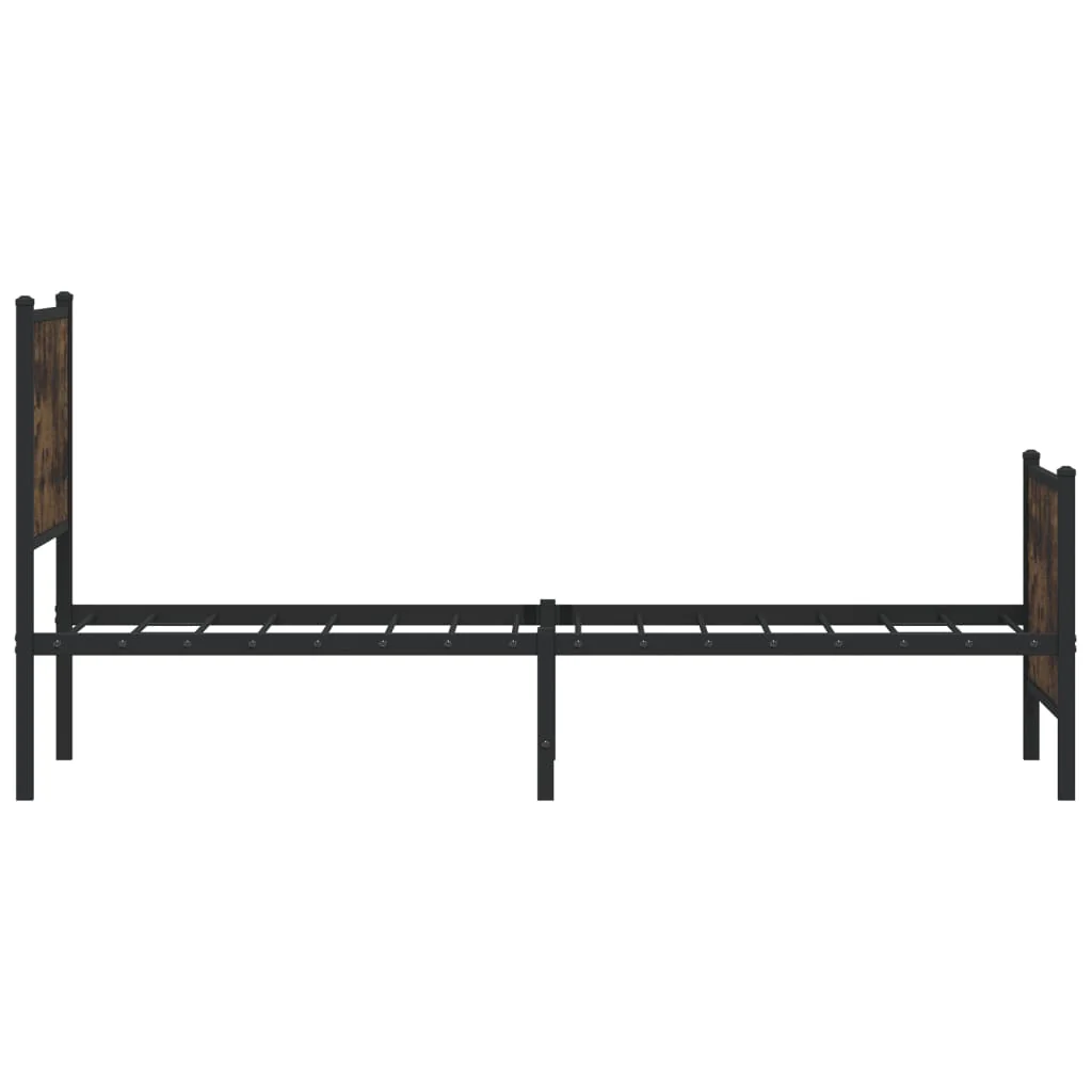 sengeramme uden madras 75x190 cm metal røget egetræsfarve - Image 6
