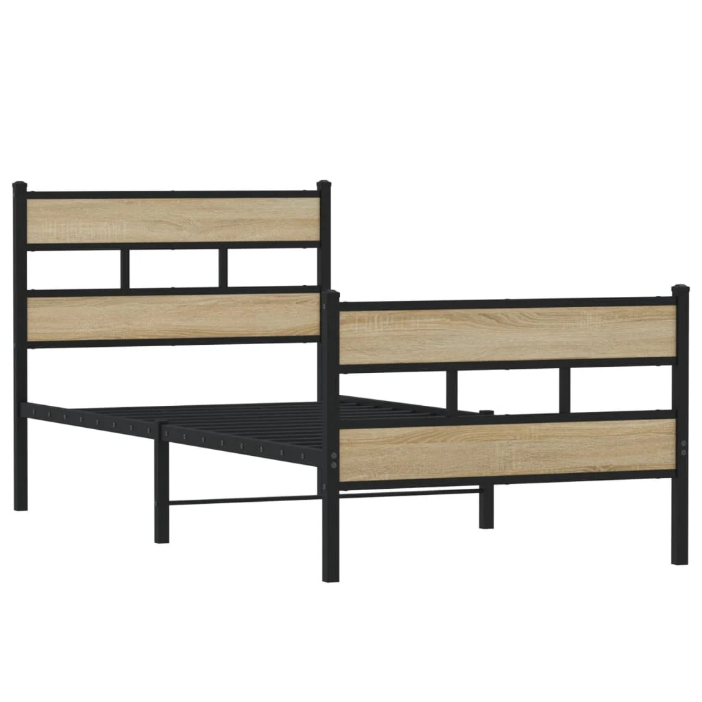 sengeramme uden madras 75x190 cm metal sonoma-eg - Image 3
