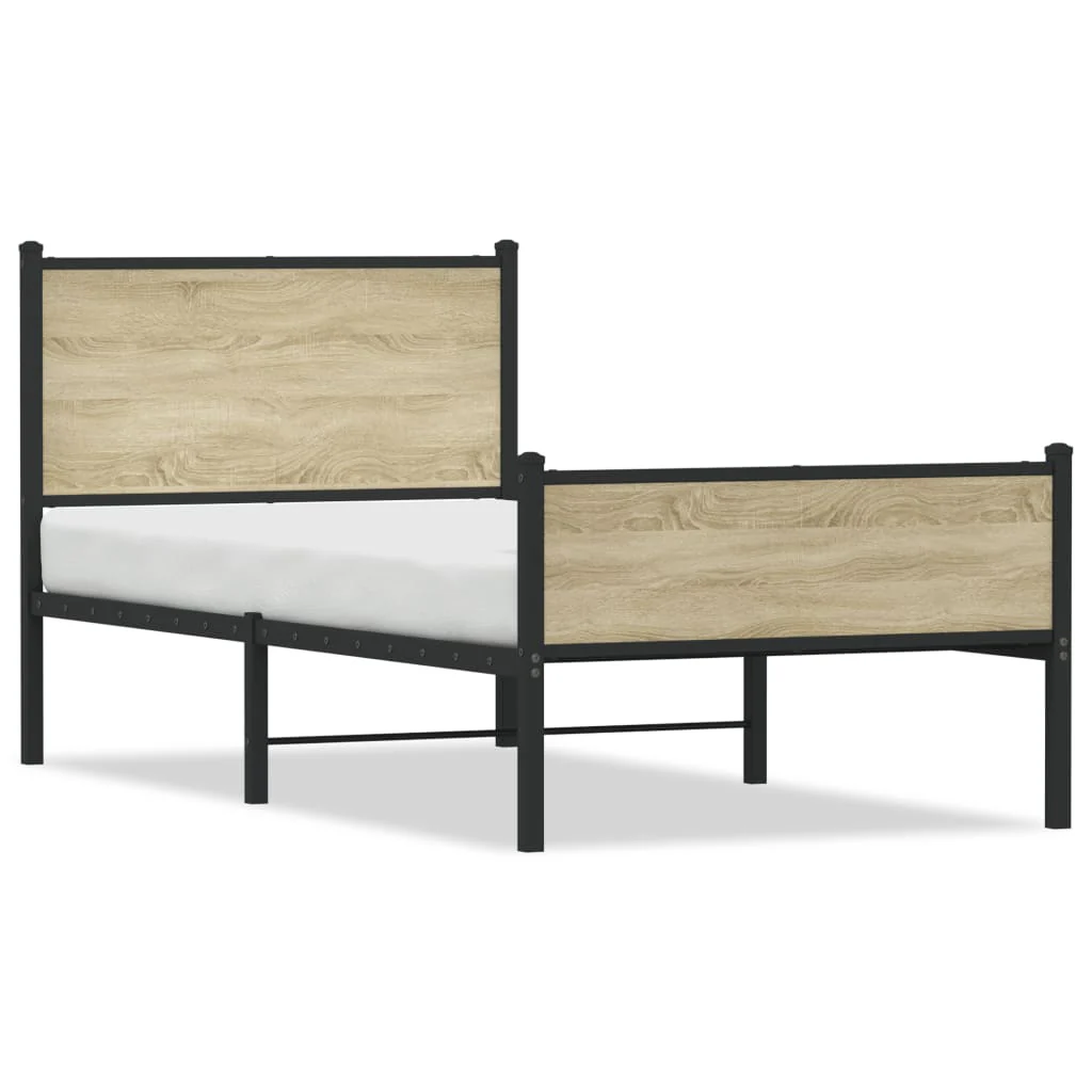 sengeramme uden madras 75x190 cm metal sonoma-eg - Image 2