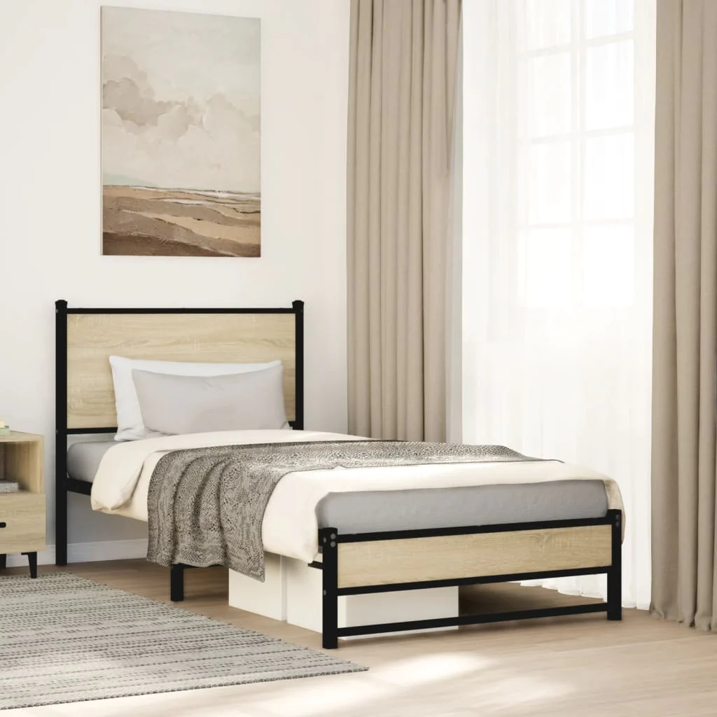 sengeramme uden madras 75x190 cm metal sonoma-eg