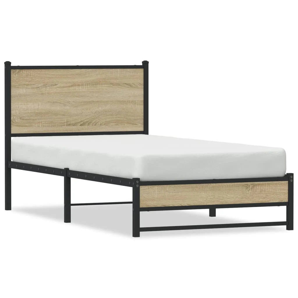sengeramme uden madras 75x190 cm metal sonoma-eg - Image 2