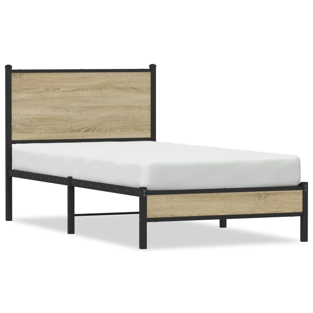 sengeramme uden madras 75x190 cm metal sonoma-eg - Image 2