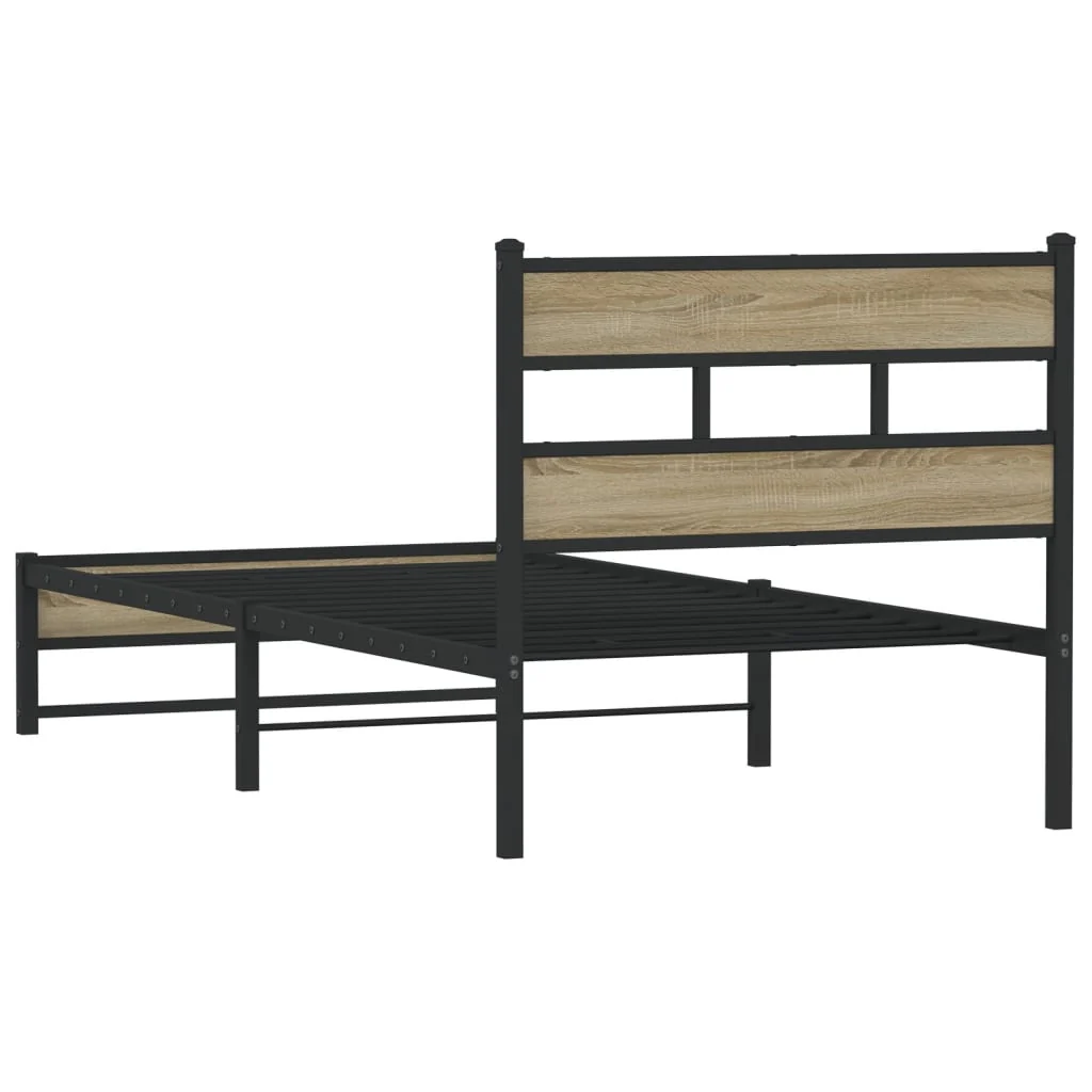 sengeramme uden madras 75x190 cm metal sonoma-eg - Image 6