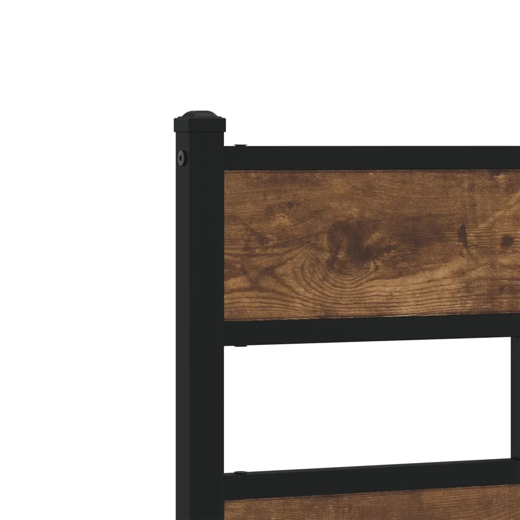 sengeramme uden madras 80x200 cm metal røget egetræsfarve - Image 7