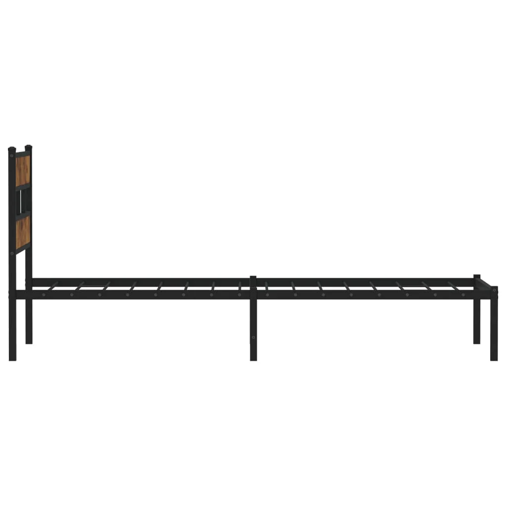sengeramme uden madras 80x200 cm metal røget egetræsfarve - Image 5