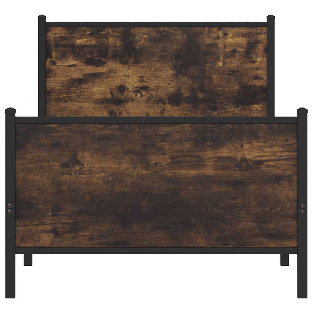 sengeramme uden madras 80x200 cm metal røget egetræsfarve - Image 5