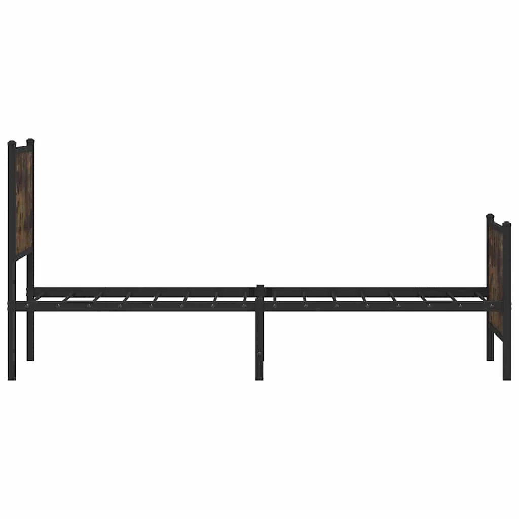 sengeramme uden madras 80x200 cm metal røget egetræsfarve - Image 6