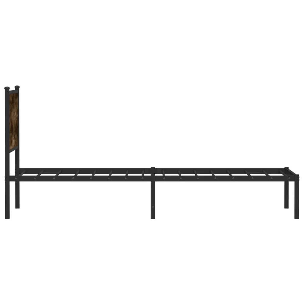 sengeramme uden madras 80x200 cm metal røget egetræsfarve - Image 6