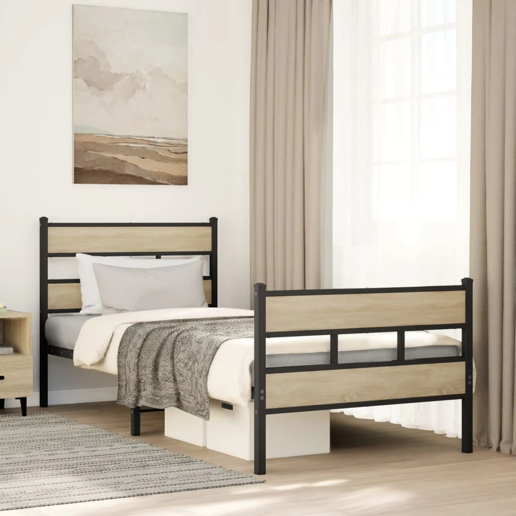 sengeramme uden madras 80x200 cm metal sonoma-eg