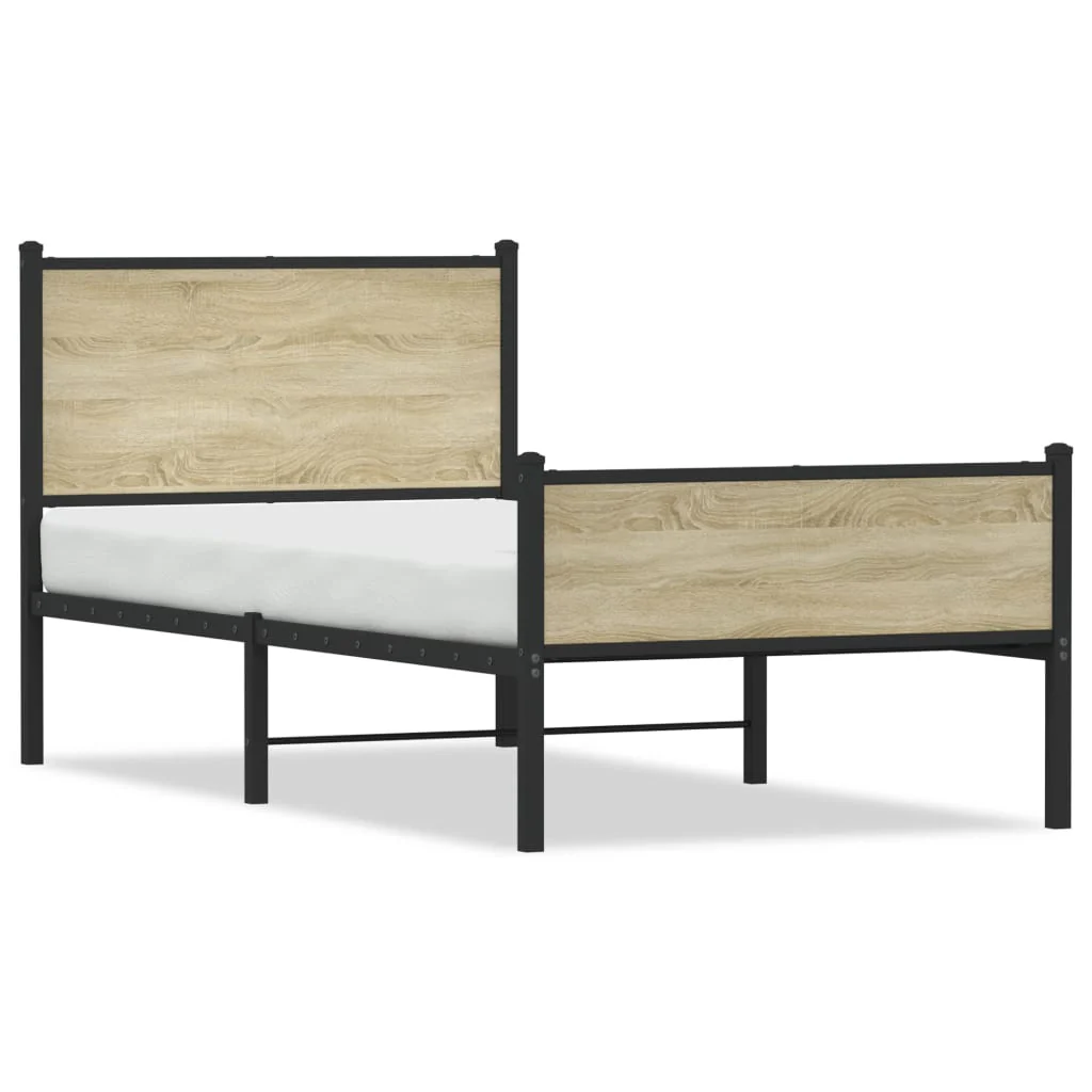 sengeramme uden madras 80x200 cm metal sonoma-eg - Image 2
