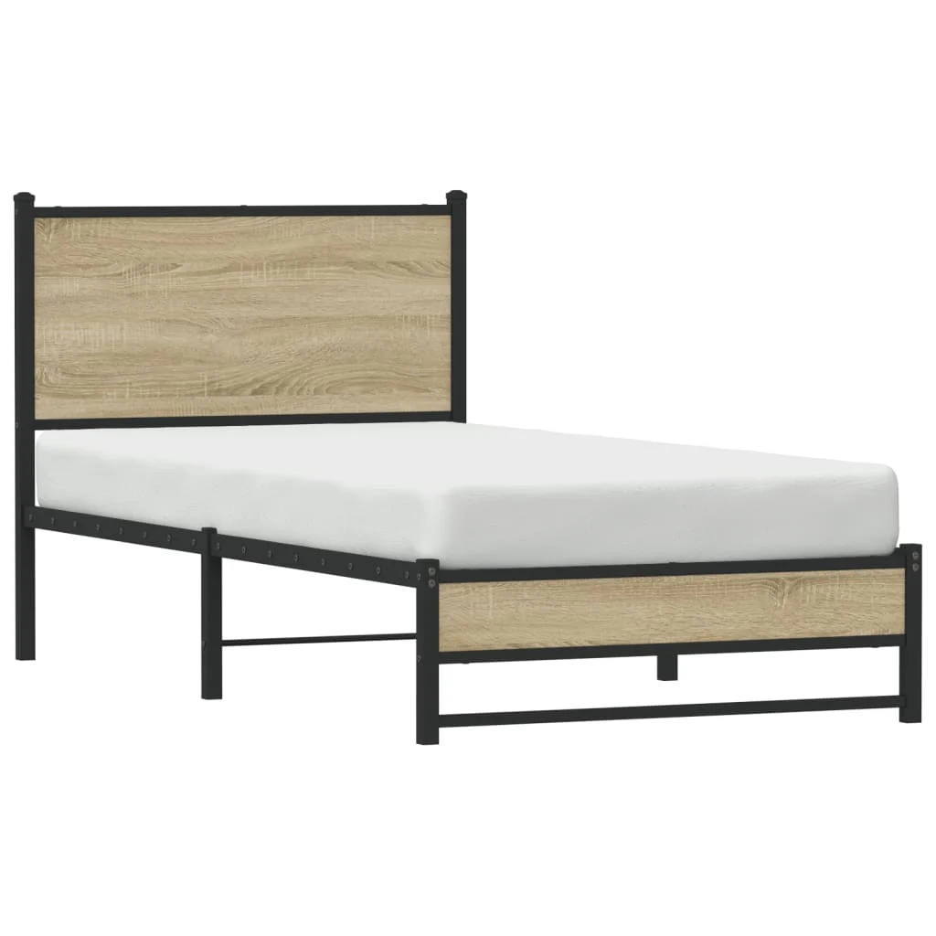 sengeramme uden madras 80x200 cm metal sonoma-eg - Image 4