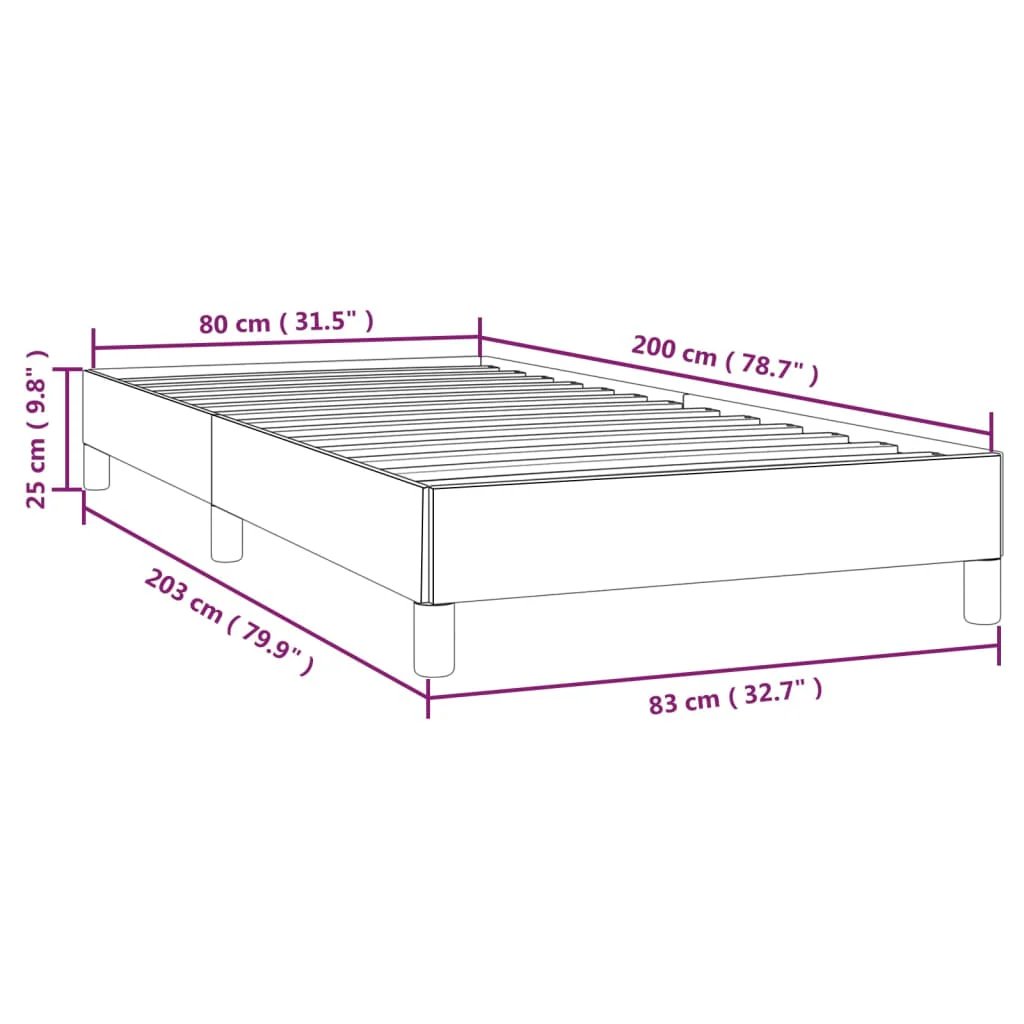 sengeramme uden madras 80x200 cm stof cremefarvet - Image 8