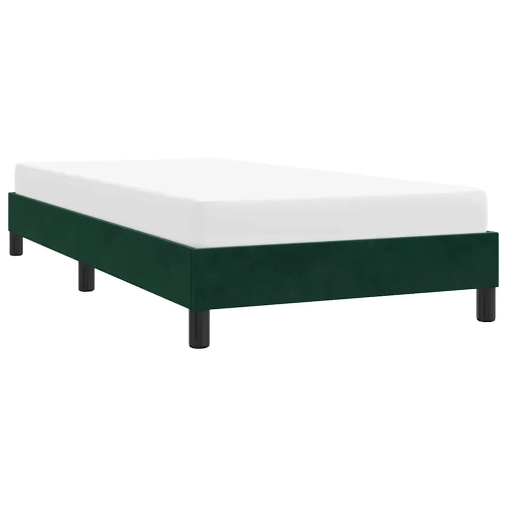 sengeramme uden madras 80x210 cm fløjl mørkegrøn - Image 4