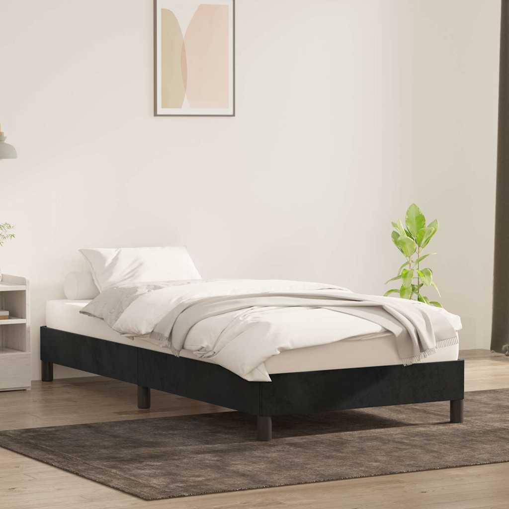 sengeramme uden madras 80x210 cm fløjl sort - Image 3