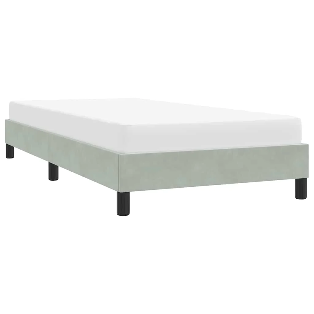 sengeramme uden madras 80x220 cm fløjl lysegrå - Image 4