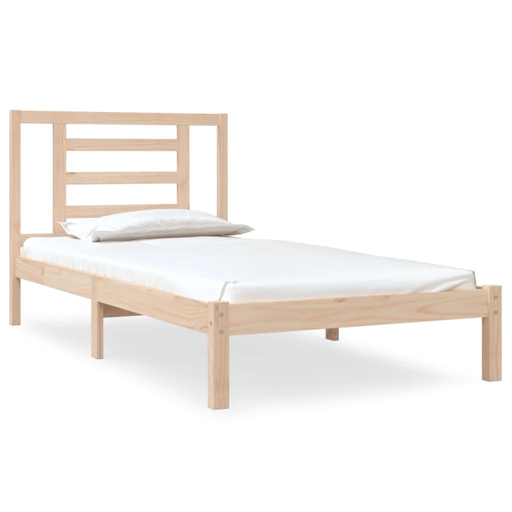 sengeramme uden madras 90x190 cm massivt fyrretræ - Image 2