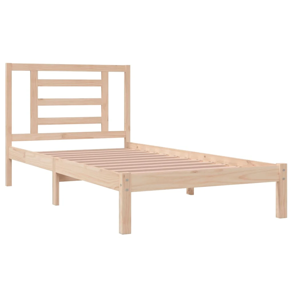 sengeramme uden madras 90x190 cm massivt fyrretræ - Image 4