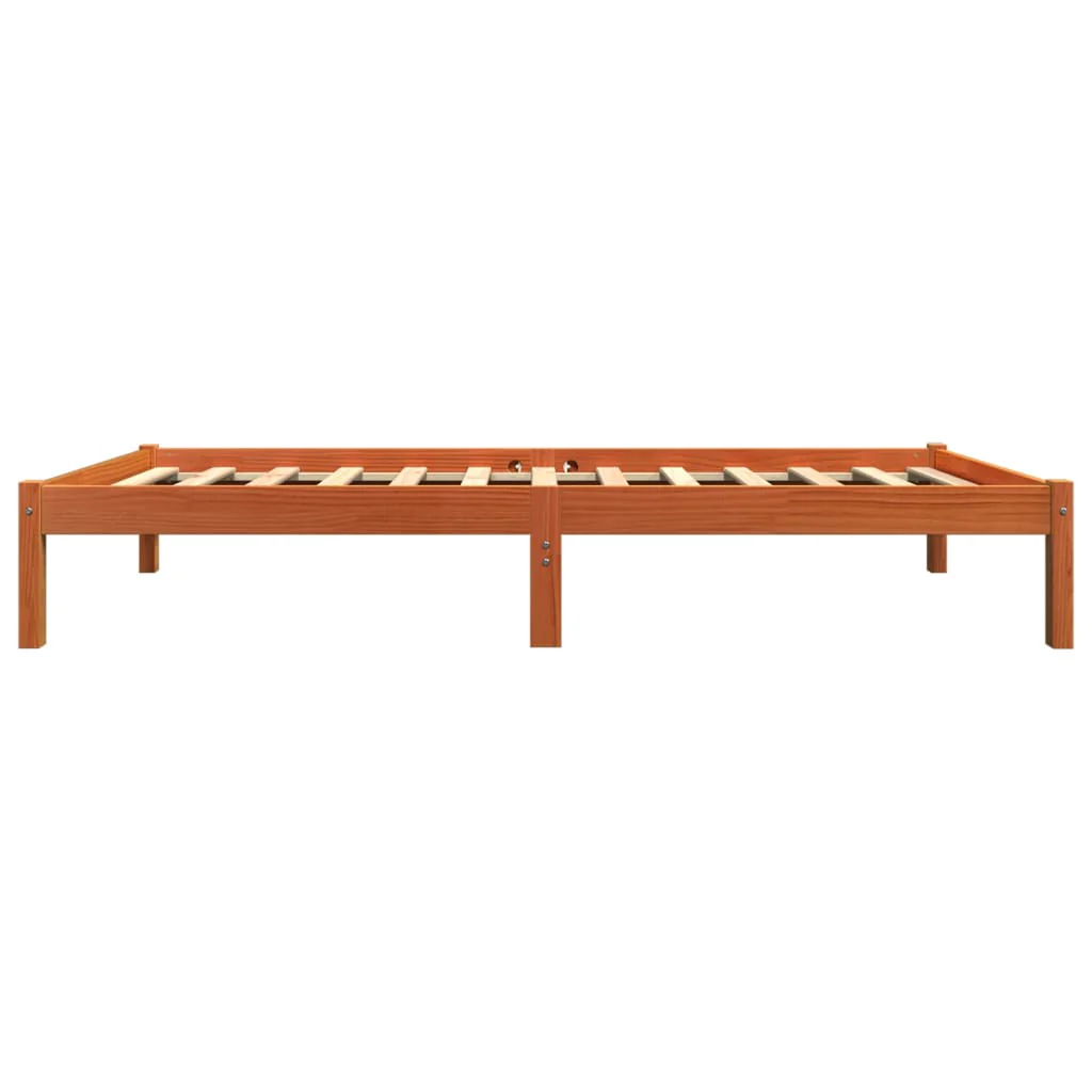 sengeramme uden madras 90x190 cm massivt fyrretræ gyldenbrun - Image 5