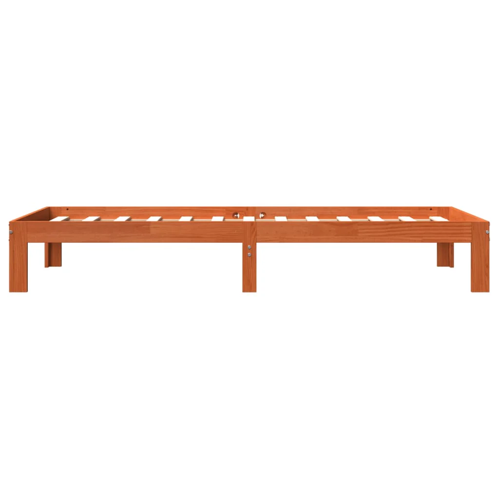 sengeramme uden madras 90x190 cm massivt fyrretræ gyldenbrun - Image 5