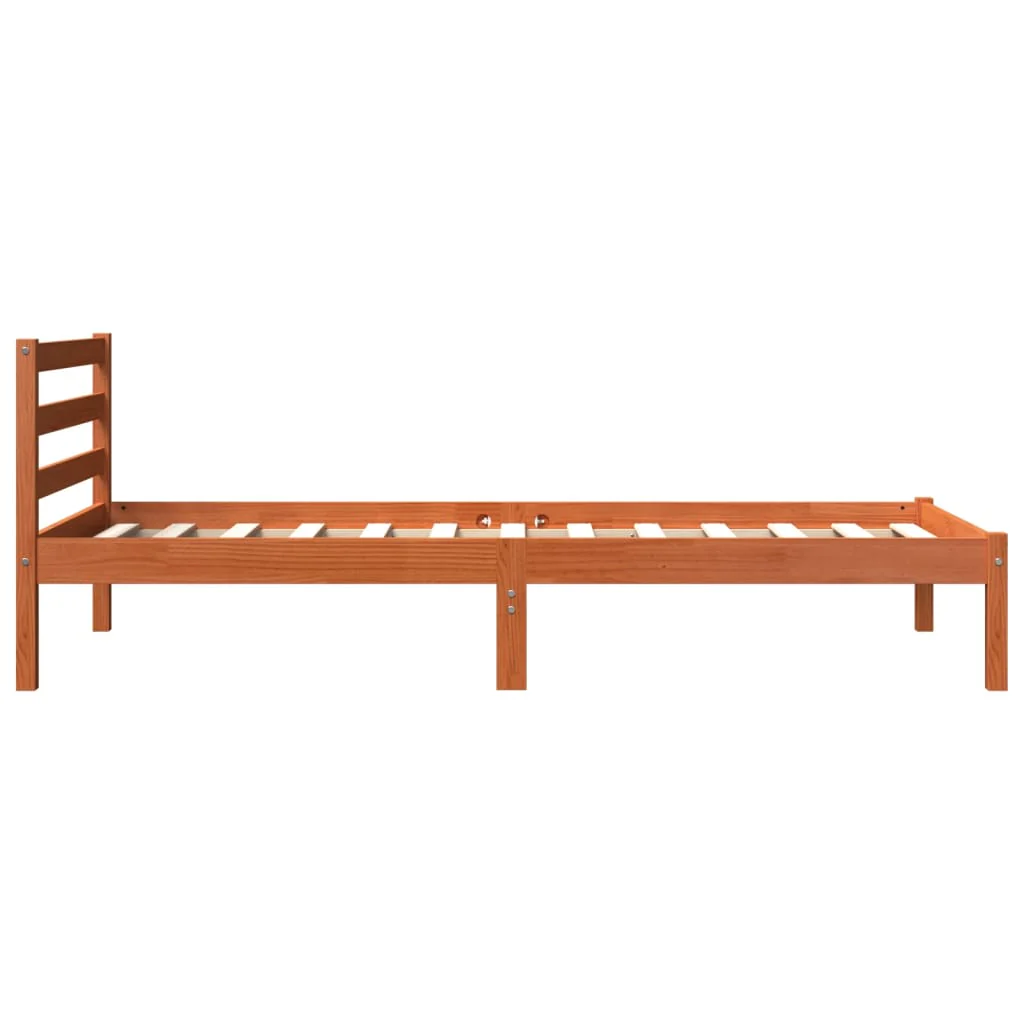 sengeramme uden madras 90x190 cm massivt fyrretræ gyldenbrun - Image 5