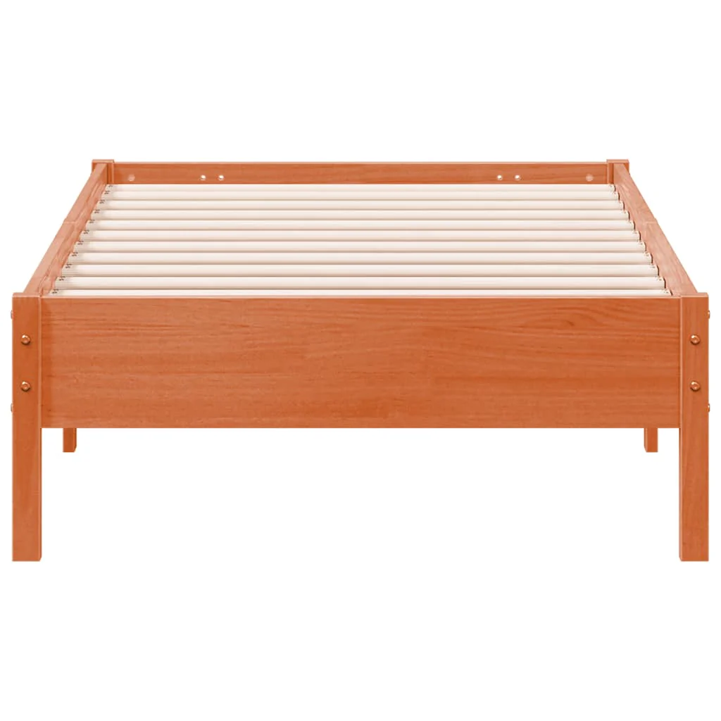 sengeramme uden madras 90x190 cm massivt fyrretræ gyldenbrun - Image 4